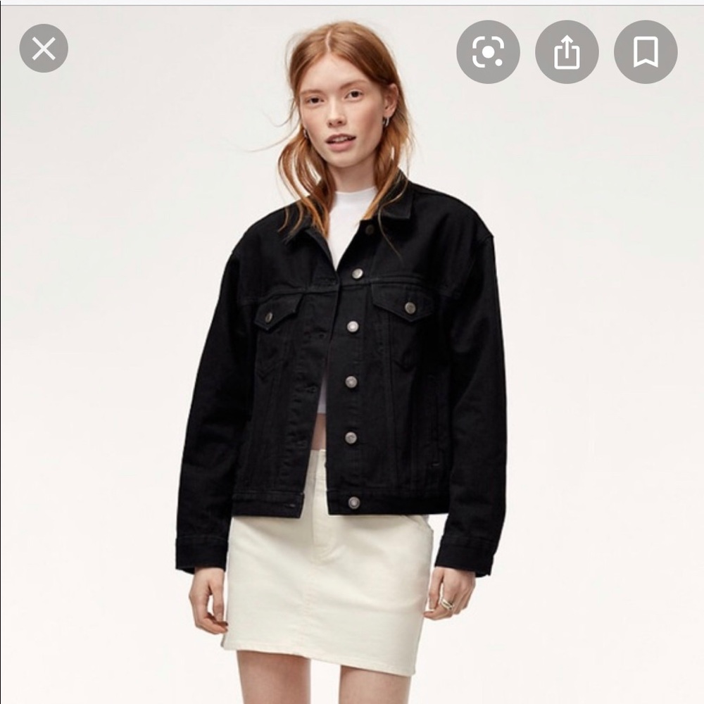 Aritzia “Wilfred Free” Bishamber denim jacket.
